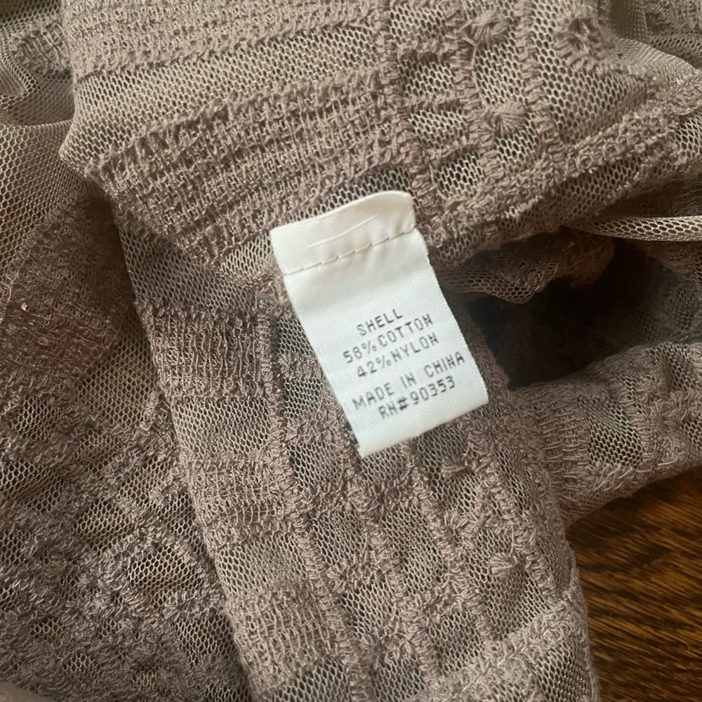Rebellion Taupe Sheer Embroidered Kimono - Picture 3 of 3